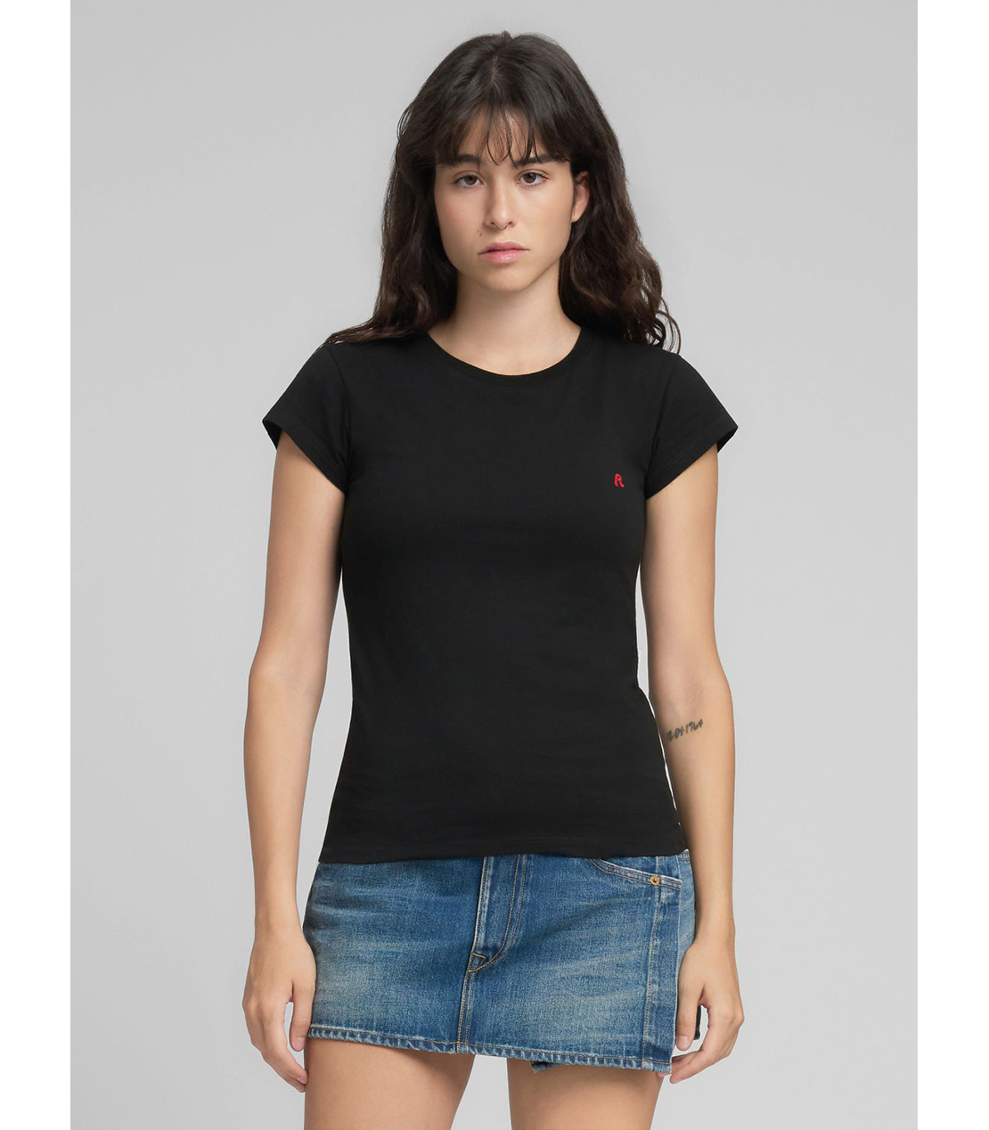 スリムフィット・クルーネックTシャツ 詳細画像 ブラック 2